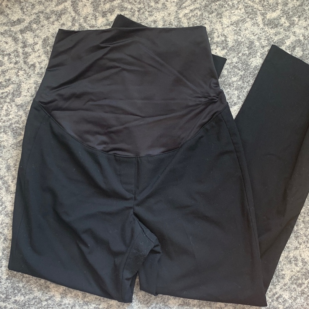 Loft Black Petite Maternity Dress Pants - Picture 3 of 9
